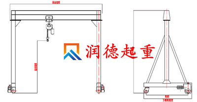 2t无轨电动龙门吊图纸